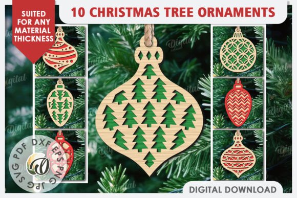 Download Christmas Tree Decorations Laser Bundle - Tree decorations Collection