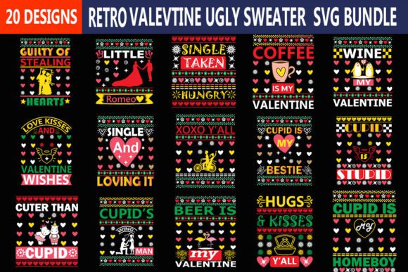 Download RETRO Valentine UGLY SWEATER SVG BUNDLE - Ugly sweater svg bundle Collection