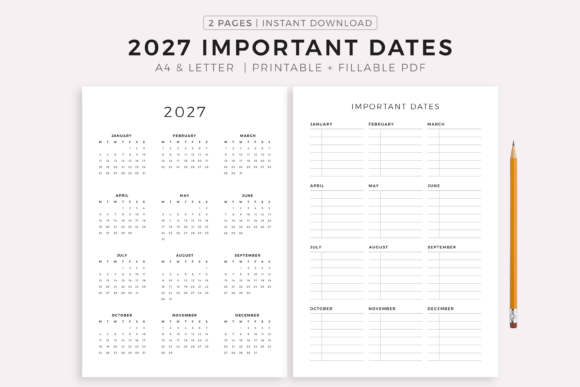Download 2027 Calendar and Important Dates - Calendar Collection