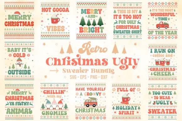 Download Retro Christmas Ugly Sweater SVG Bundle - Ugly sweater svg bundle Collection