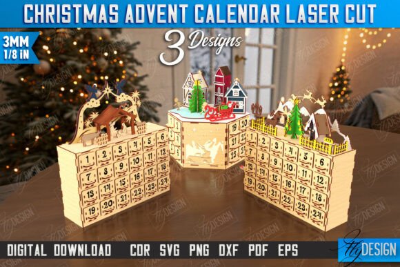 Download Christmas Advent Calendar Laser Cut Set - Calendar Collection