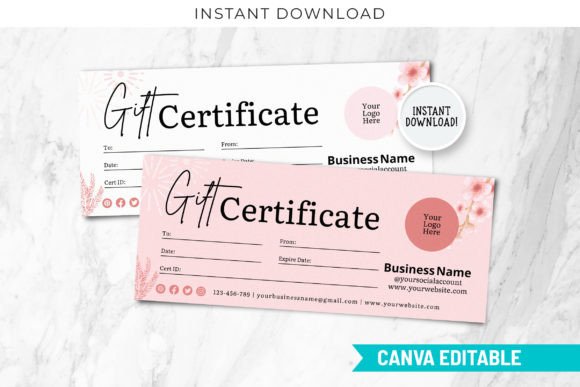 Download Editable Holiday Gift Certificate Canva - Holiday gift Collection