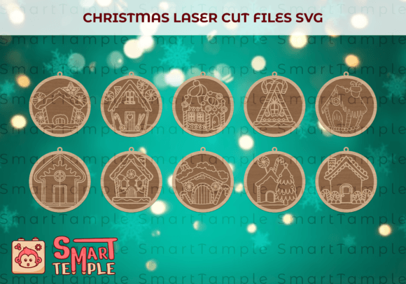 Download Laser Cut Christmas Tree Decorations Set - Tree decorations Collection