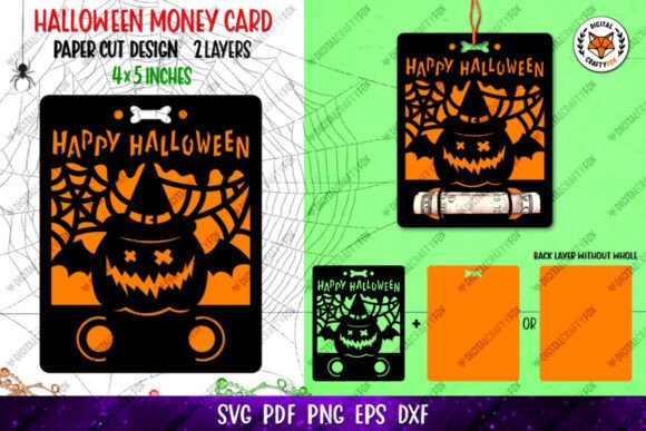 Download Halloween Pumpkin Money Card SVG - Halloween Collection