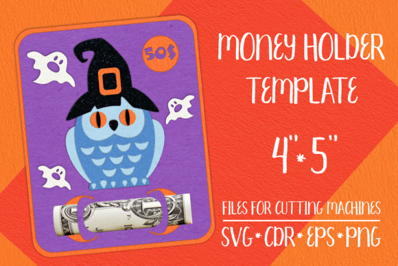 Download Owl Halloween Card Money Holder Template - Halloween Collection